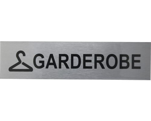 Hinweisschild "Garderobe" Alu 160 x 40 mm
