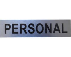 Hinweisschild "Personal" Alu 160 x 40 mm