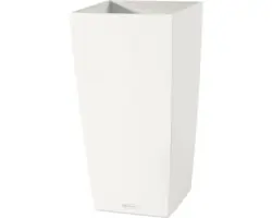 Pflanzvase Lechuza Cubico Color Kunststoff LxB 30 x 30 cm H 56 cm weiß-matt inkl. Erdbewässerungssystem