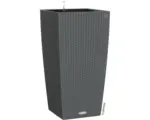 Hornbach Pflanzvase Lechuza Cubico Cottage Kunststoff 40 x 40 x 75 cm grau inkl. Erdbewässerungssystem