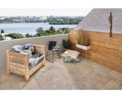 FLAIRSTONE Travertin Terrassenplatte Roma 40,6 x 40,6 x 3 cm