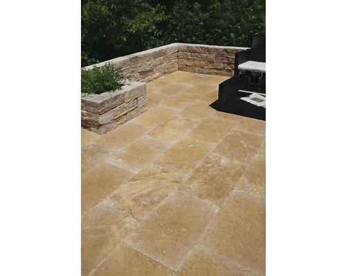 FLAIRSTONE Travertin Terrassenplatte Venezia 60 x 40 x 3,1 cm