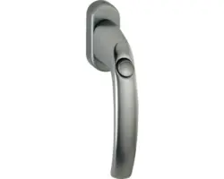 Fenstergriff ARON Stahlfarben Druckknopf für 8.5 K (40 mm Dornsteg)