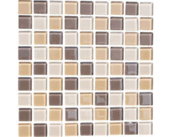 Glasmosaik 30,0x30,0 cm braun beige