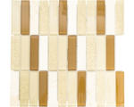 Hornbach Glasmosaik mit Naturstein XCM MS836 30,4x32,2 cm braun weiß beige