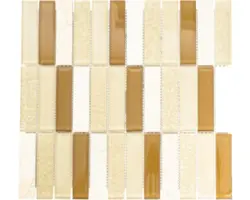 Glasmosaik mit Naturstein XCM MS836 30,4x32,2 cm braun weiß beige