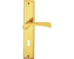 Hornbach Drücker-Langschild-Garnitur Buntbart BB "Nelson" Messing/messing-poliert