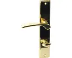Hornbach Drücker-Langschild-Garnitur WC+ Bad, Riegel, "Nelson" Messing/messing-poliert