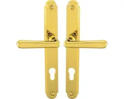 Sicherheitsbeschlag Profilzylinder PZ Haustür HT-PZ 10/92 rechts/links "Wien" Messing/messing-poliert