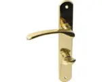 Hornbach Drücker-Langschild-Garnitur WC Buntbart BB "Amos" Messing/messing-poliert