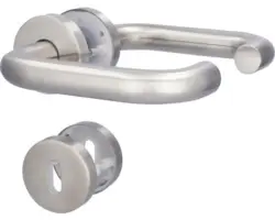 Rosettengarnitur WC+ Bad, Riegel, "Toronto II-R" Edelstahl/edelstahl- satiniert