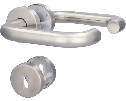 Rosettengarnitur WC+ Bad, Riegel, "Toronto II-R" Edelstahl/edelstahl- satiniert