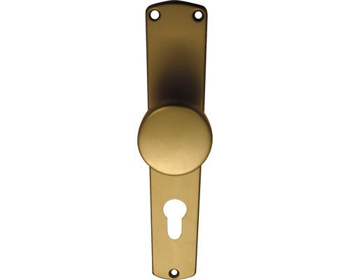 Knopfschild Profilzylinder PZ "Phil-LS" Aluminium/F4 eloxiert (kupfer optik)