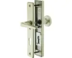 Hornbach Schutzgarnitur Haustür HT-PZ 10/92 rechts/links "Tora-LS" Aluminium/F2 eloxiert (silberfarben klassisch) Knopf/Drücker