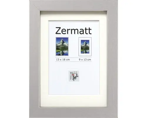 Bilderrahmen Holz Zermatt silber metallic 13x18 cm