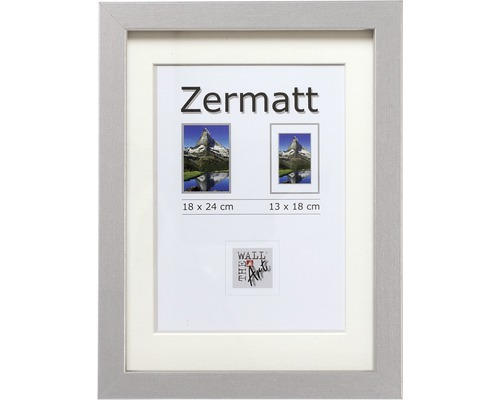 Bilderrahmen Holz Zermatt silber metallic 18x24 cm