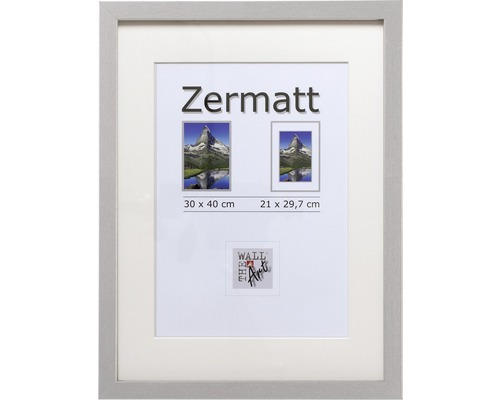 Bilderrahmen Holz Zermatt silber metallic 30x40 cm