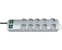 Steckdosenleiste Brennenstuhl® 10-fach, mit Schalter, Primera-Line 3G1,5, silber, 2 m