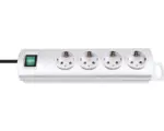 Hornbach Steckdosenleiste Brennenstuhl® Primera-Line 4-fach, mit Kabel-Clip, silber, 1,5 m