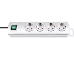 Steckdosenleiste Brennenstuhl® Primera-Line 4-fach, mit Kabel-Clip, silber, 1,5 m