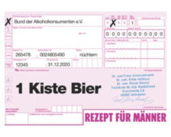 Postkarte 1 Kiste Bier Rezept für Männer 14,8x10,5 cm