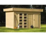 Hornbach Blockbohlenhaus SKAN HOLZ Venlo 3 mit Fußboden und seitlichem Raum 420x290 cm natur