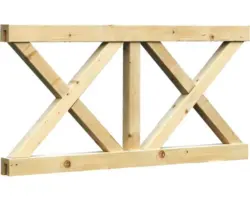 Brüstung Andreaskreuz SKAN HOLZ 335 x 84 cm, natur