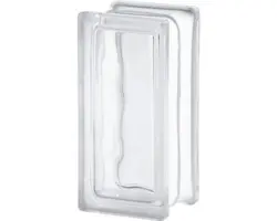 Glasbaustein Wolke weiß 19x9x8cm Halbstein