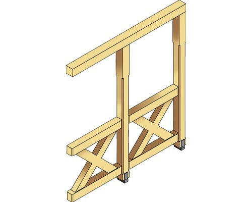 Seitenwand Andreaskreuz SKAN HOLZ 205 x 209 cm, Douglasie, natur