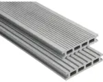 Hornbach Konsta WPC Terrassendiele Futura Hohlkammerprofil gebürstet 26x145 mm (Meterware ab 1,00 m bis max. 6,00 m) Silbergrau