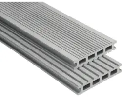Konsta WPC Terrassendiele Futura Hohlkammerprofil gebürstet 26x145 mm (Meterware ab 1,00 m bis max. 6,00 m) Silbergrau