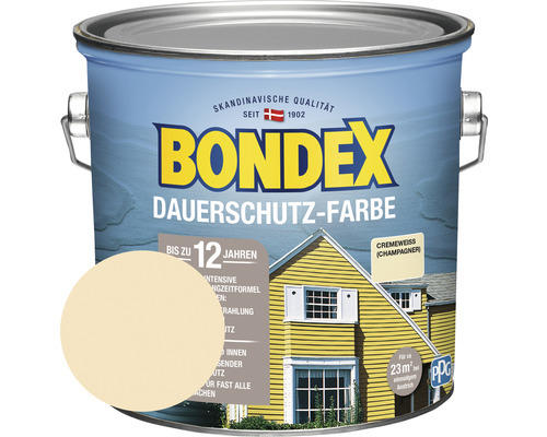 Holzfarbe-Dauerschutzfarbe Bondex cremeweiß/champagner 2,5 l