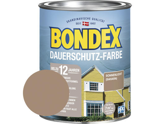 Holzfarbe-Dauerschutzfarbe Bondex sonnenlicht/sahara 750 ml