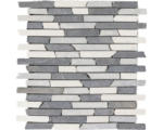 Hornbach Natursteinmosaik Marmor Slim Brick 30,0x30,0 cm grau weiß
