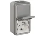 Hornbach Kombination Wechselschalter/Steckdose (SL) LEG FR/AP grau