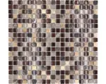 Hornbach Glasmosaik mit Naturstein Crystal XCM M870 30,5x32,2 cm braun