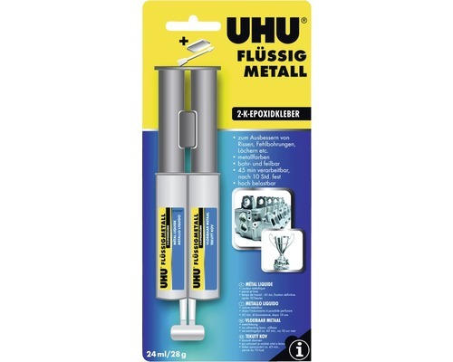 UHU 2-Komponenten-Kleber Flüssig Metall 25 ml