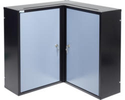 Eck-Hängeschrank Küpper Hammerschlag-Silber 600x600x600 mm