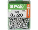 Hornbach Spax Universalschraube Senkkopf Stahl gehärtet T 15, Holz-Vollgewinde 3,5x20 mm, 100 Stück