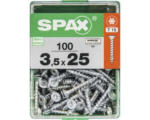 Hornbach Spax Universalschraube Senkkopf Stahl gehärtet T 15, Holz-Vollgewinde 3,5x25 mm, 100 Stück