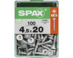 Hornbach Spax Universalschraube Senkkopf Stahl gehärtet T 20, Holz-Vollgewinde 4,5x20 mm, 100 Stück