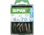 Hornbach Spax Universalschraube, Edelstahl A2, Senkkopf T 20, Holz-Teilgewinde, 4,5x70 mm, 20 Stück