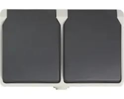 Doppelsteckdose Feuchtraum-Aufputz IP44 hellgrau, dunkelgrau