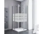 Hornbach Eckeinstieg mit Drehtür Schulte Galaxy 900x900x1900 mm Dekorglas Depoli Light aluminium