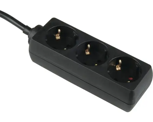 Steckdosenleiste 3-fach H05VV-F3G1,5 schwarz 3,0 m