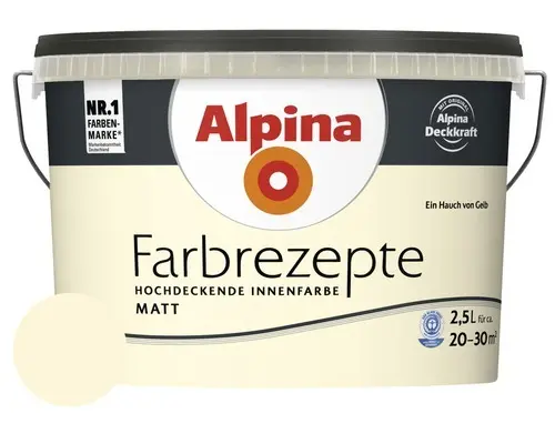 Alpina Wandfarbe Farbrezepte Ein Hauch von Gelb 2,5 l