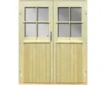 Hornbach Doppeltür für Gartenhaus 28 mm Karibu inklusive Türschloss und Rahmen 152x183 cm, natur