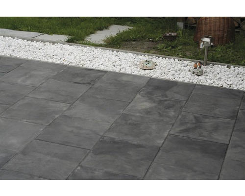 Beton Terrassenplatte iStone Basic grau-schwarz 40x40x4cm