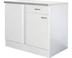 Eckunterschrank Flex Well Palmaria/Wito weiß 110x85x60 cm mit Drehtür