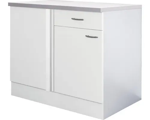 Eckunterschrank Flex Well Palmaria/Wito weiß 110x85x60 cm mit Drehtür